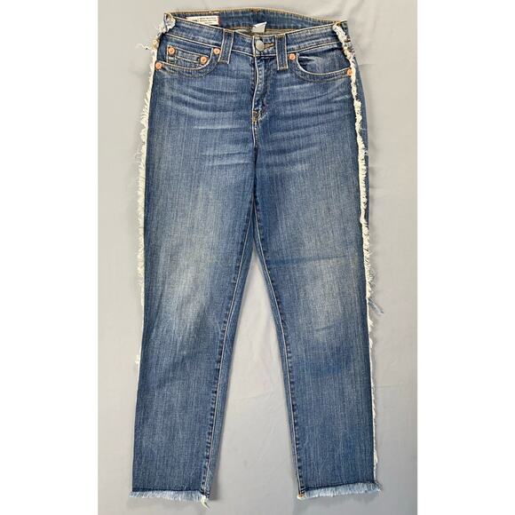 True Religion Colette High Rise Tapered Skinny Stretch Jeans. Frayed Outseam. 27 - Picture 1 of 5